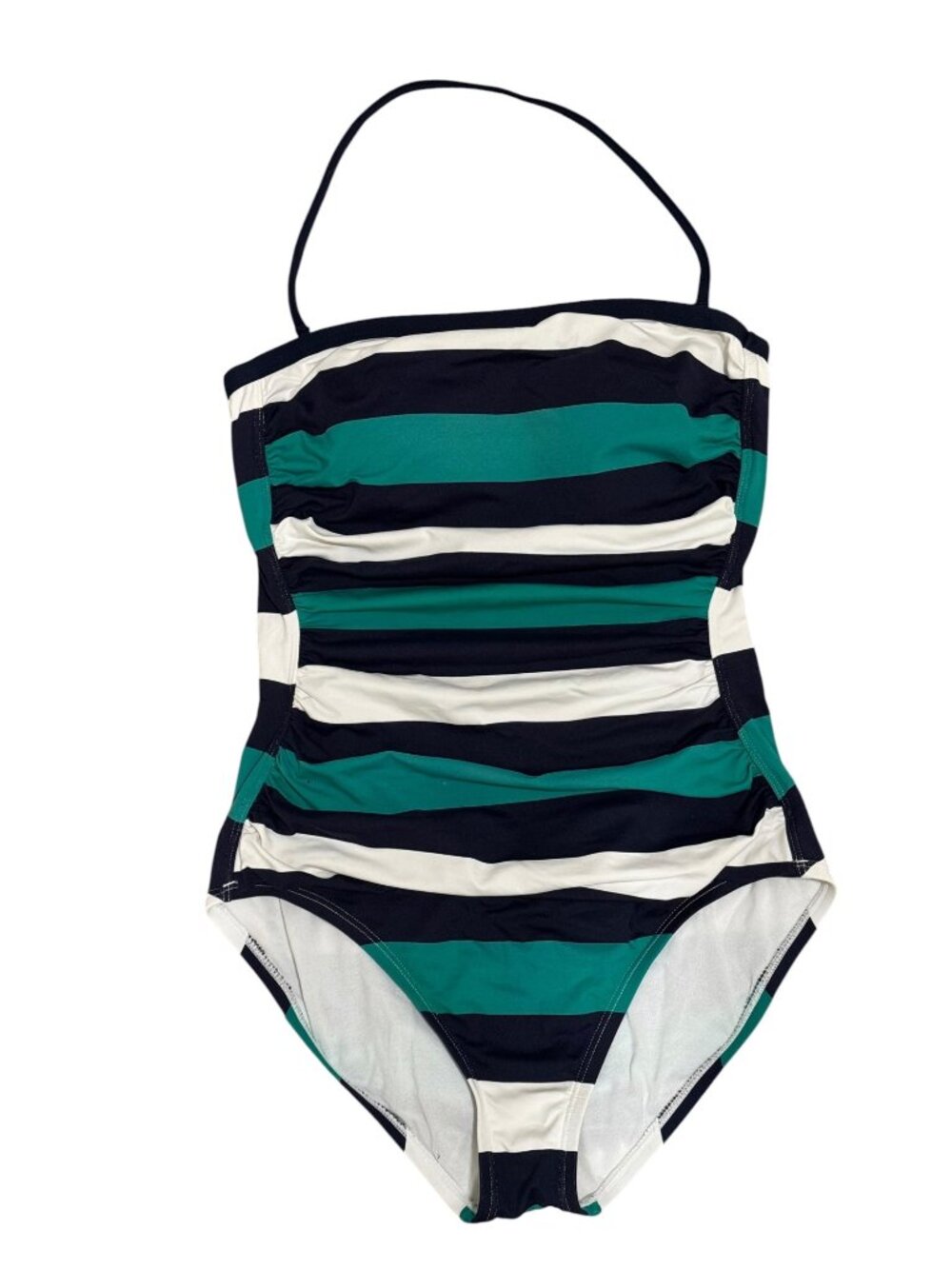 Tommy Bahama Striped Shirred Bandeau One Piece Swimsuit Bathing Suit Size 8